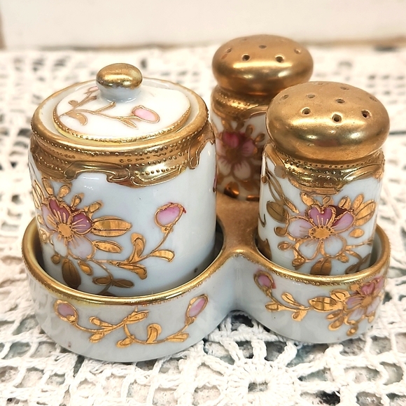 VTG Gold Condiments Set - Picture 1 of 15